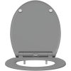 Snabbfäste Toalettstol med Mjukt Lock Duroplast Grå vidaXL 45.5 x 37.5 x 3.8 cm – miniatyr 5