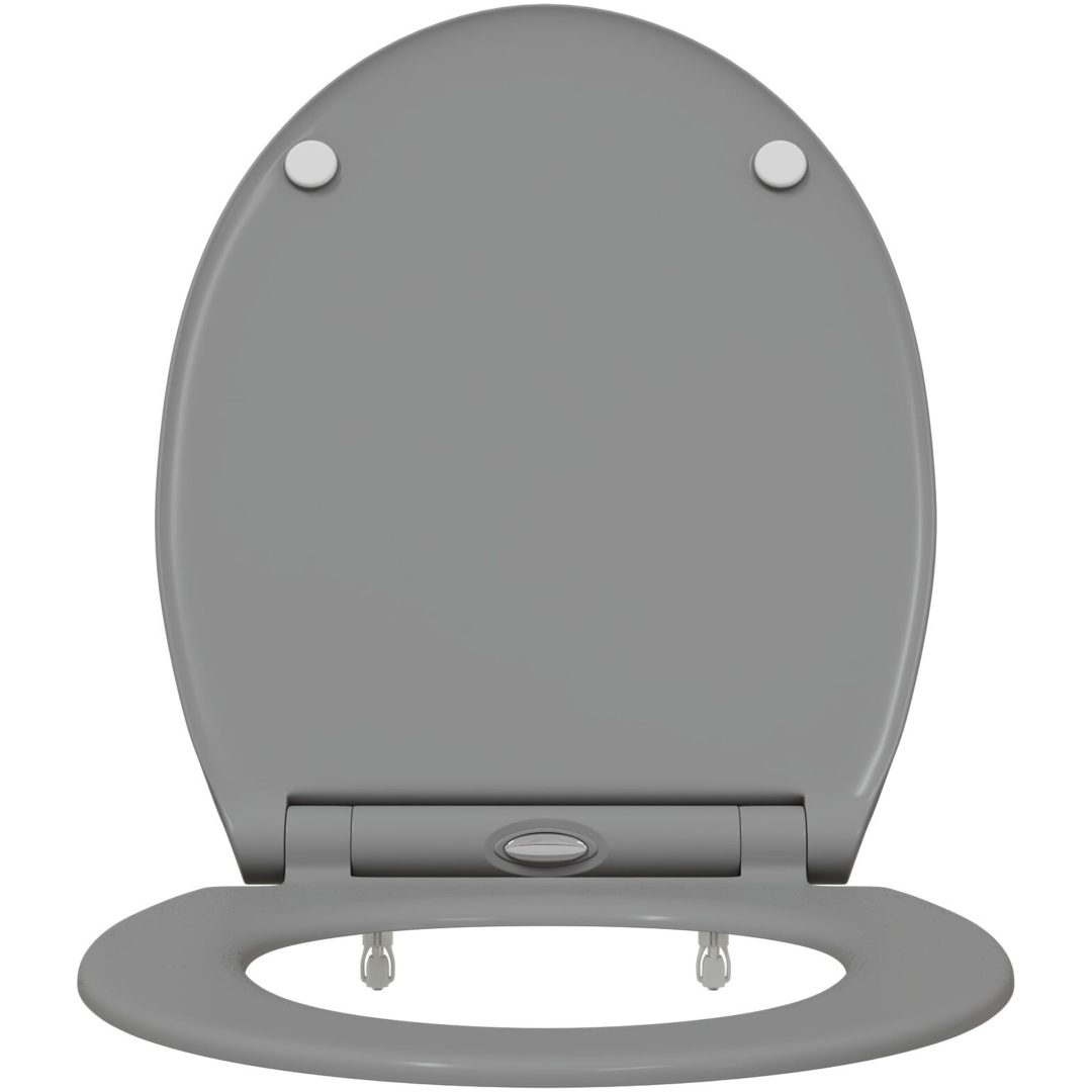 Snabbfäste Toalettstol med Mjukt Lock Duroplast Grå vidaXL 45.5 x 37.5 x 3.8 cm – bild 5