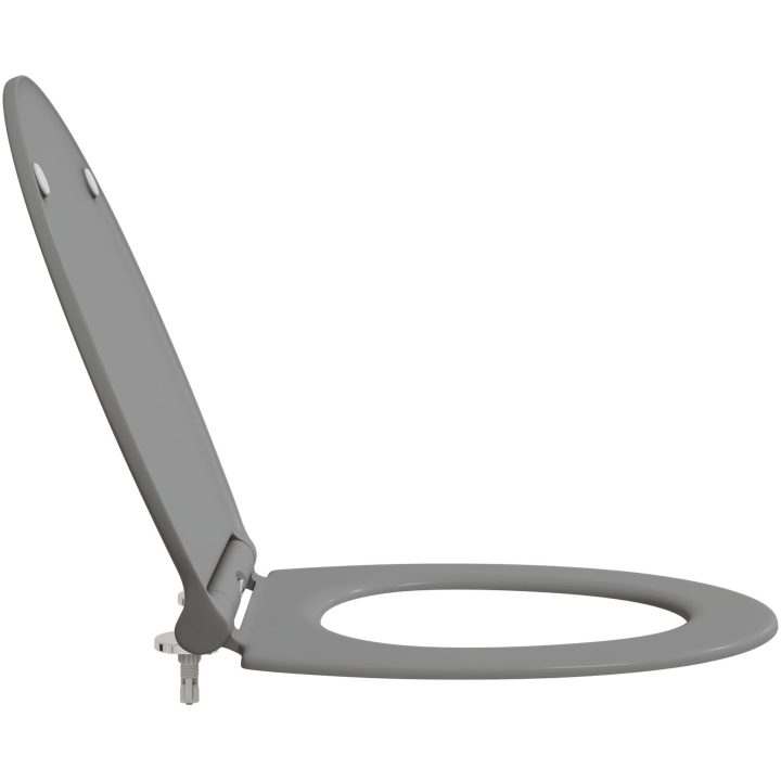 Snabbfäste Toalettstol med Mjukt Lock Duroplast Grå vidaXL 45.5 x 37.5 x 3.8 cm – bild 6