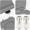 Snabbfäste Toalettstol med Mjukt Lock Duroplast Grå vidaXL 45.5 x 37.5 x 3.8 cm – miniatyr 8