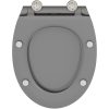 Snabbfäste Toalettstol med Mjukt Lock Duroplast Grå vidaXL 45.5 x 37.5 x 3.8 cm – miniatyr 9