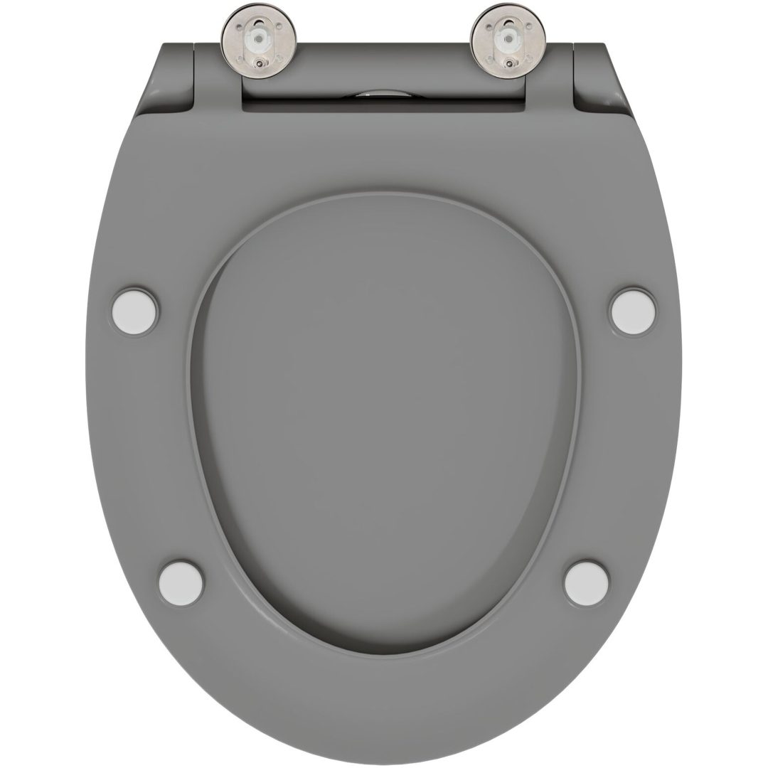 Snabbfäste Toalettstol med Mjukt Lock Duroplast Grå vidaXL 45.5 x 37.5 x 3.8 cm – bild 9