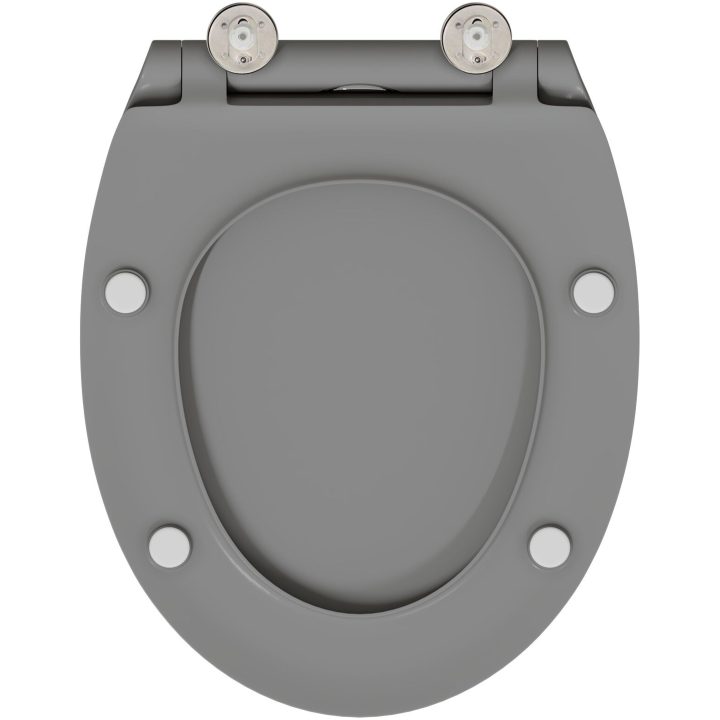 Snabbfäste Toalettstol med Mjukt Lock Duroplast Grå vidaXL 45.5 x 37.5 x 3.8 cm – bild 9