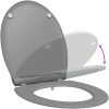 Snabbfäste Toalettstol med Mjukt Lock Duroplast Grå vidaXL 45.5 x 37.5 x 3.8 cm – miniatyr 10