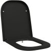 Snabbfrisättning Toalettlock med Mjukt Stäng Duroplast Svart vidaXL 35 x 44.8 x 3.6 cm – miniatyr 2