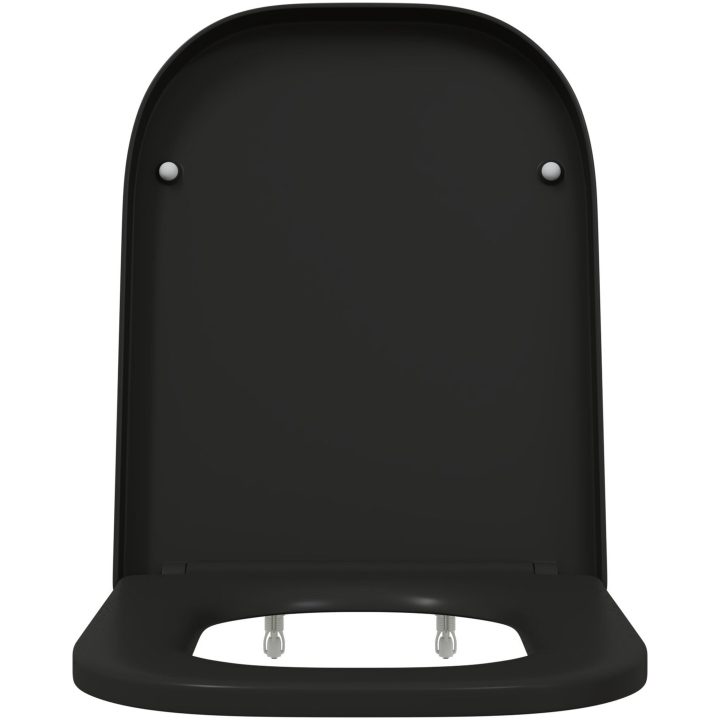 Snabbfrisättning Toalettlock med Mjukt Stäng Duroplast Svart vidaXL 35 x 44.8 x 3.6 cm – bild 5