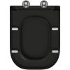Snabbfrisättning Toalettlock med Mjukt Stäng Duroplast Svart vidaXL 35 x 44.8 x 3.6 cm – miniatyr 9