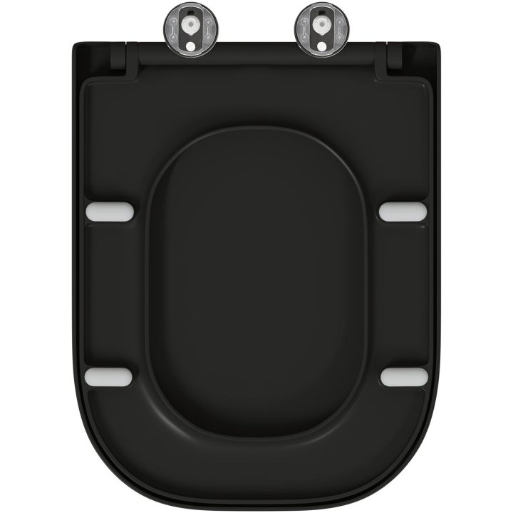 Snabbfrisättning Toalettlock med Mjukt Stäng Duroplast Svart vidaXL 35 x 44.8 x 3.6 cm – bild 9