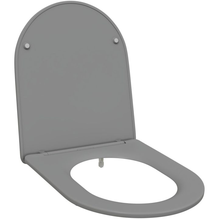 Snabbkoppling Toalettsits med Soft Close i Duroplast, Grå vidaXL 44 x 36 x 3.4 cm – bild 2