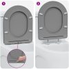 Snabbkoppling Toalettsits med Soft Close i Duroplast, Grå vidaXL 44 x 36 x 3.4 cm – miniatyr 11