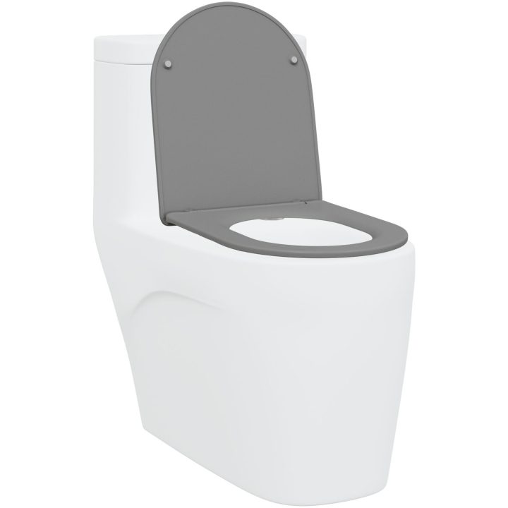 Snabbkoppling Toalettsits med Soft Close i Duroplast, Grå vidaXL 44 x 36 x 3.4 cm – bild 3