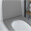 Snabbkoppling Toalettsits med Soft Close i Duroplast, Grå vidaXL 44 x 36 x 3.4 cm – miniatyr 4