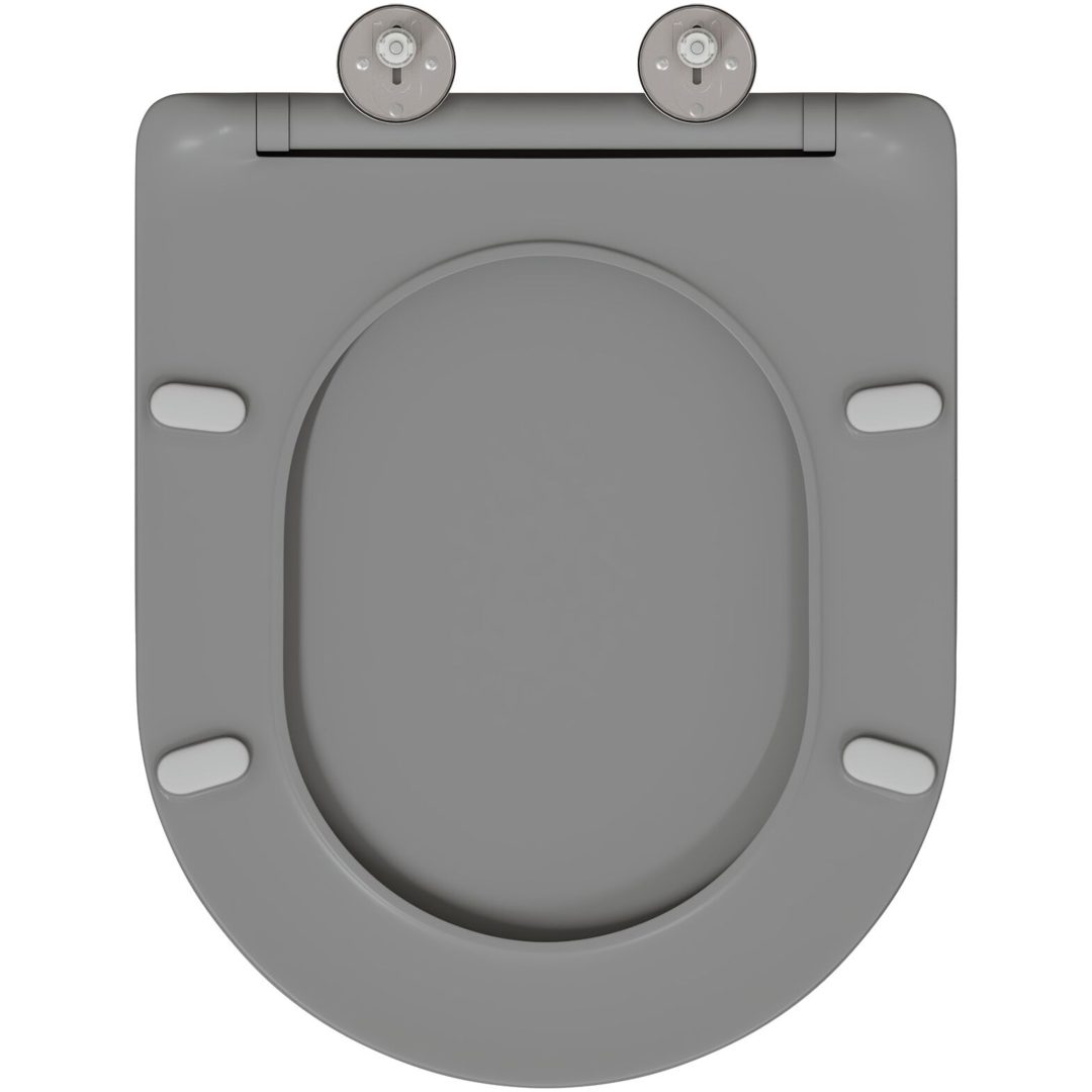 Snabbkoppling Toalettsits med Soft Close i Duroplast, Grå vidaXL 44 x 36 x 3.4 cm – bild 5