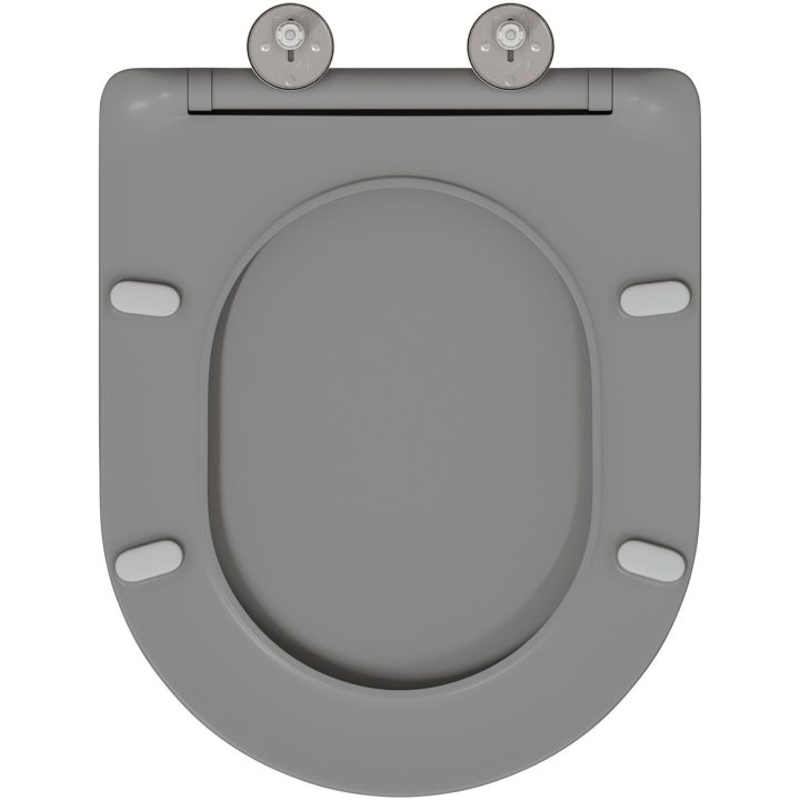 Snabbkoppling Toalettsits med Soft Close i Duroplast, Grå vidaXL 44 x 36 x 3.4 cm – bild 5