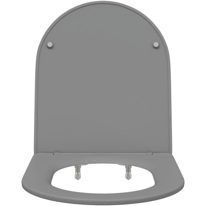 Snabbkoppling Toalettsits med Soft Close i Duroplast, Grå vidaXL 44 x 36 x 3.4 cm – bild 6