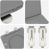 Snabbkoppling Toalettsits med Soft Close i Duroplast, Grå vidaXL 44 x 36 x 3.4 cm – miniatyr 9