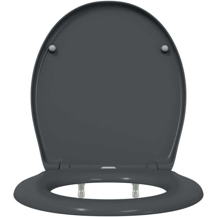Snabbkoppling Toalettstol med Mjuk Stängning Duroplast Antracit vidaXL 37 x 45 x 4 cm – bild 6