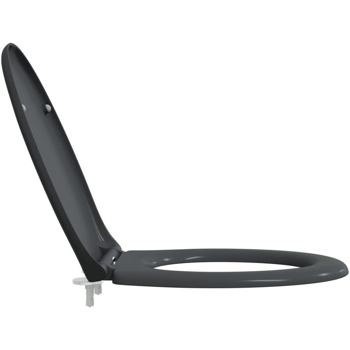 Snabbkoppling Toalettstol med Mjuk Stängning Duroplast Antracit vidaXL 37 x 45 x 4 cm – bild 7