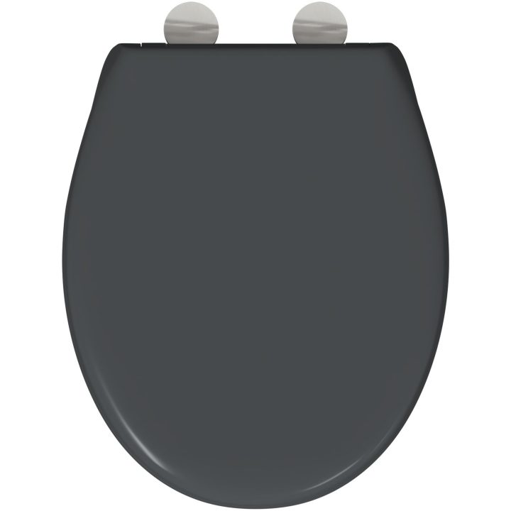 Snabbkoppling Toalettstol med Mjuk Stängning Duroplast Antracit vidaXL 37 x 45 x 4 cm – bild 8