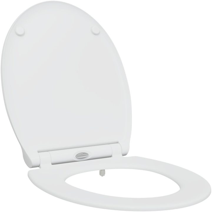 Snabbkopplings toalettlock med mjuk stängning Duroplast Vit vidaXL 45,5 x 37,5 x 3,8 cm – bild 2