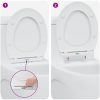 Snabbkopplings toalettlock med mjuk stängning Duroplast Vit vidaXL 45,5 x 37,5 x 3,8 cm – miniatyr 11