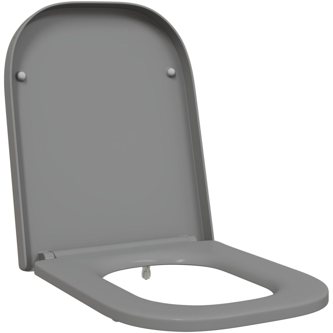 Snabbkopplings-toalettsits med tyst stängning Duroplast Grå vidaXL 35 x 44,8 x 3,6 cm – bild 2