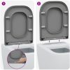 Snabbkopplings-toalettsits med tyst stängning Duroplast Grå vidaXL 35 x 44,8 x 3,6 cm – miniatyr 11