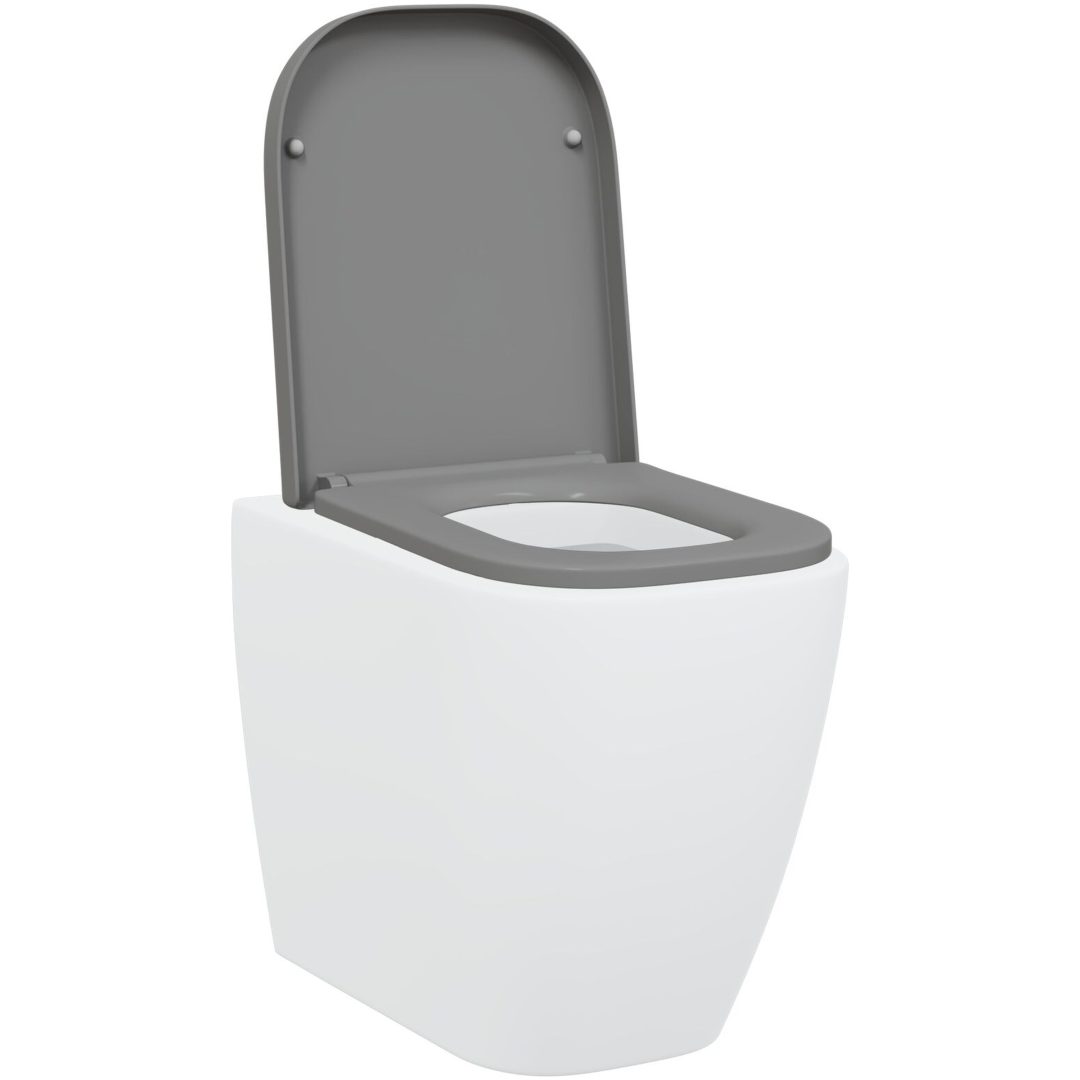 Snabbkopplings-toalettsits med tyst stängning Duroplast Grå vidaXL 35 x 44,8 x 3,6 cm – bild 3