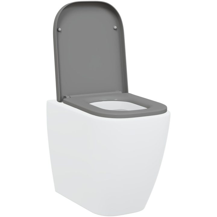 Snabbkopplings-toalettsits med tyst stängning Duroplast Grå vidaXL 35 x 44,8 x 3,6 cm – bild 3