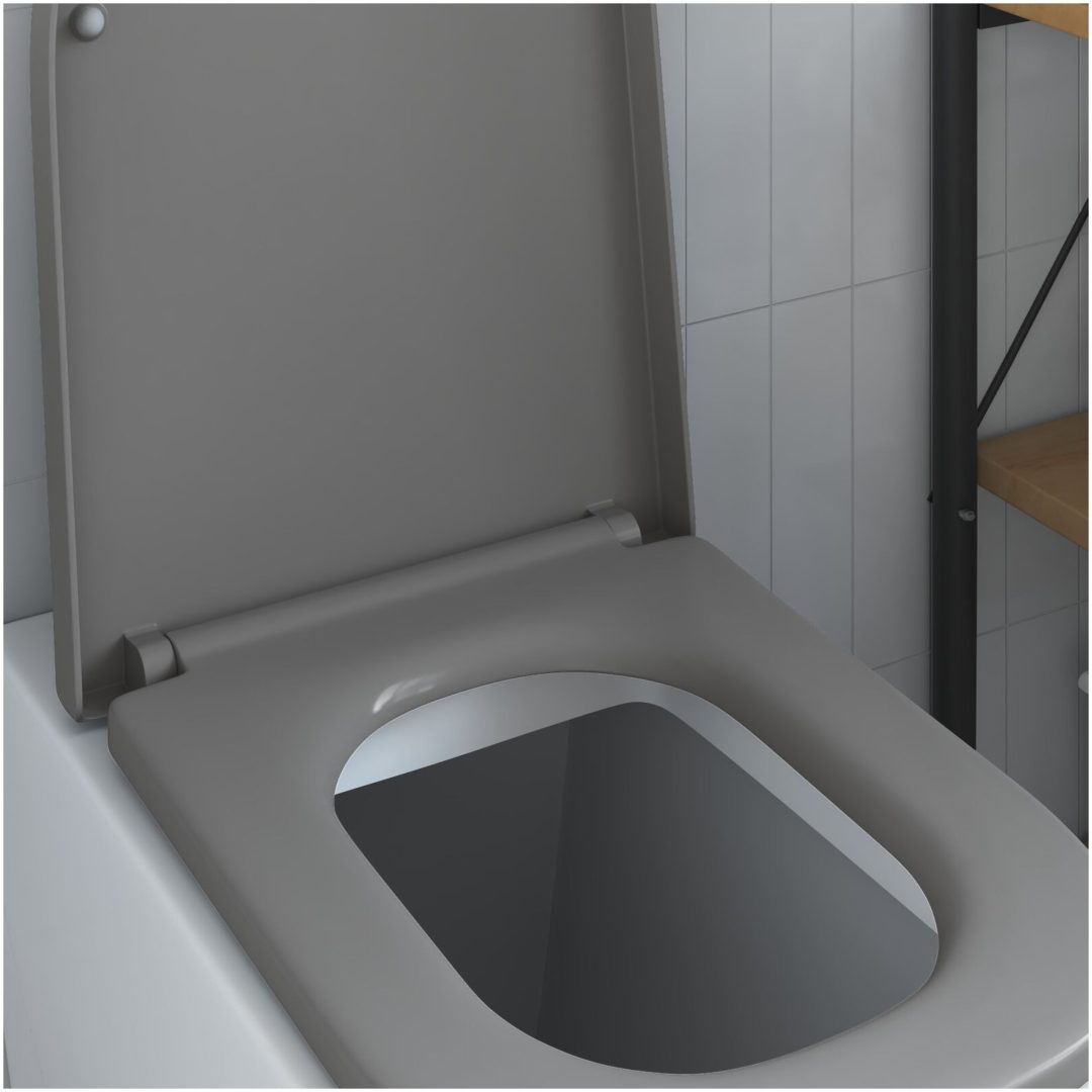 Snabbkopplings-toalettsits med tyst stängning Duroplast Grå vidaXL 35 x 44,8 x 3,6 cm – bild 4