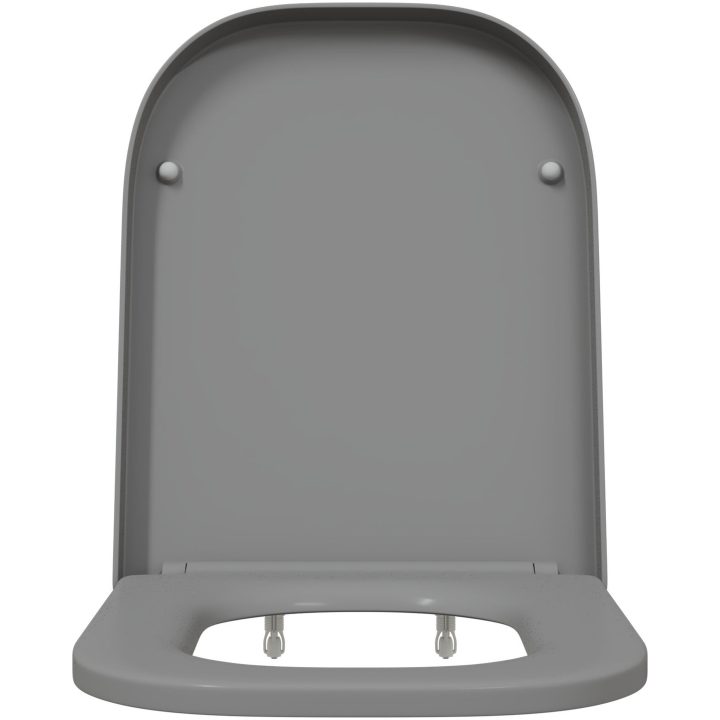 Snabbkopplings-toalettsits med tyst stängning Duroplast Grå vidaXL 35 x 44,8 x 3,6 cm – bild 5