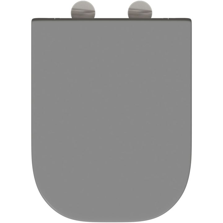 Snabbkopplings-toalettsits med tyst stängning Duroplast Grå vidaXL 35 x 44,8 x 3,6 cm – bild 7
