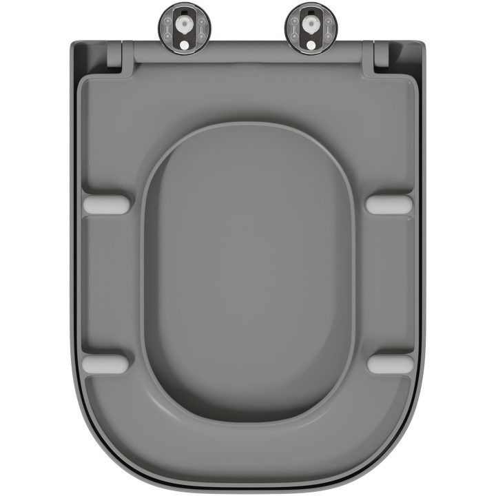 Snabbkopplings-toalettsits med tyst stängning Duroplast Grå vidaXL 35 x 44,8 x 3,6 cm – bild 9