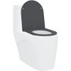 Snabbkopplings-Toalettstol med Mjuk Stängning Duroplast Antracit vidaXL 44 x 36 x 3,4 cm – miniatyr 3