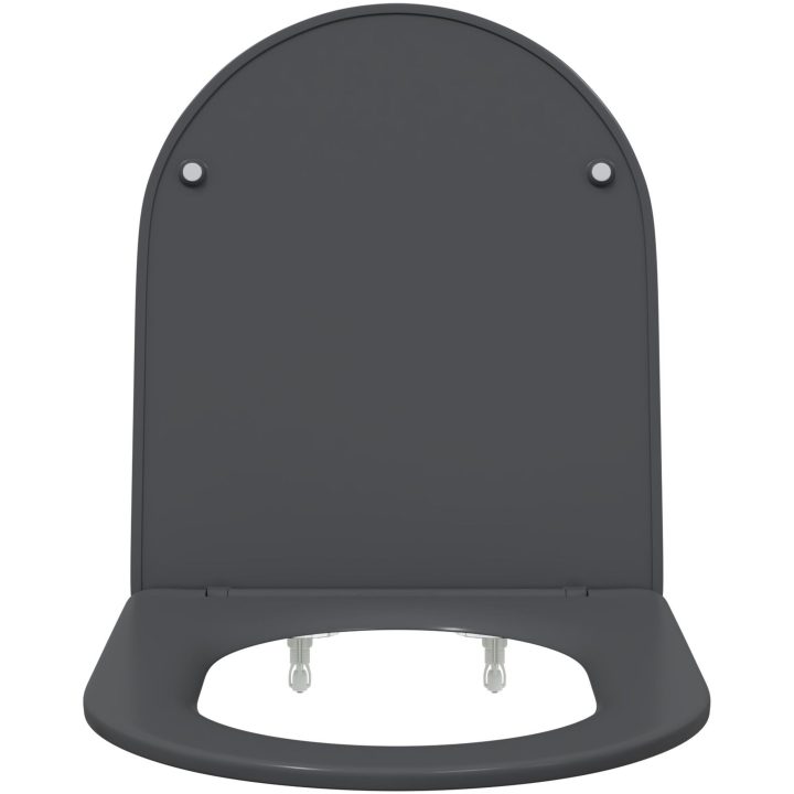 Snabbkopplings-Toalettstol med Mjuk Stängning Duroplast Antracit vidaXL 44 x 36 x 3,4 cm – bild 6