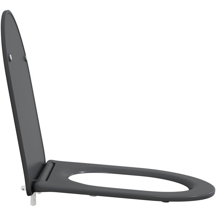 Snabbkopplings-Toalettstol med Mjuk Stängning Duroplast Antracit vidaXL 44 x 36 x 3,4 cm – bild 7