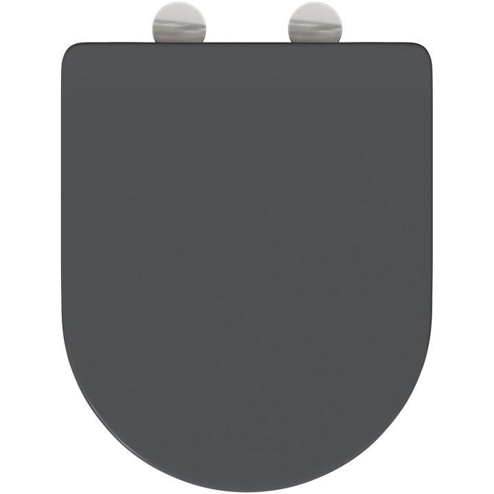 Snabbkopplings-Toalettstol med Mjuk Stängning Duroplast Antracit vidaXL 44 x 36 x 3,4 cm – bild 8