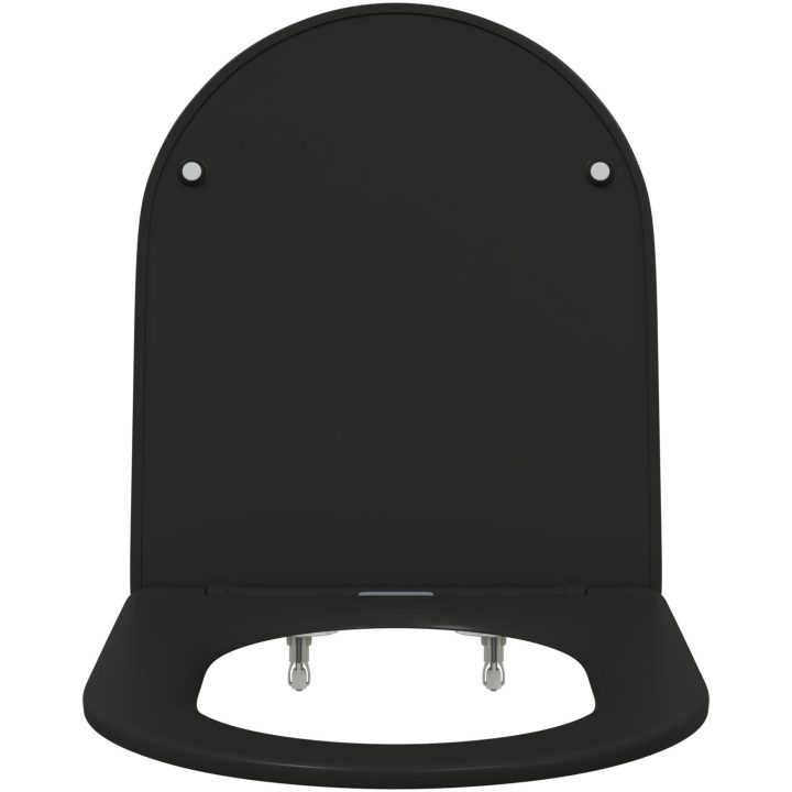 Snabbkopplings Toalettstol med Mjukstängning - Duroplast, Svart vidaXL 44 x 36 x 3.4 cm – bild 6