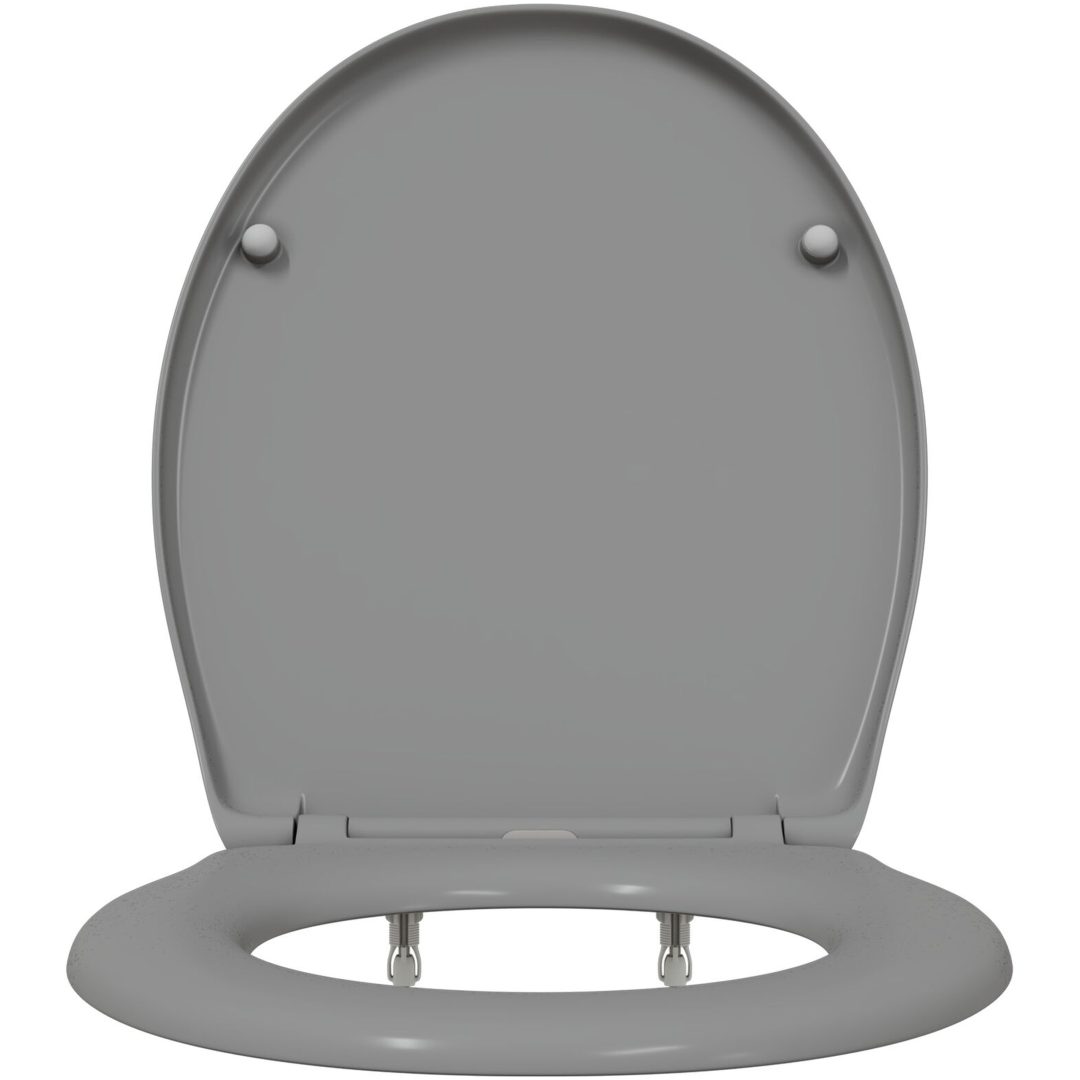 Snabblossande Toalettsits med Mjuk Stängning Duroplast Grå vidaXL 37 x 45 x 4 cm – bild 6