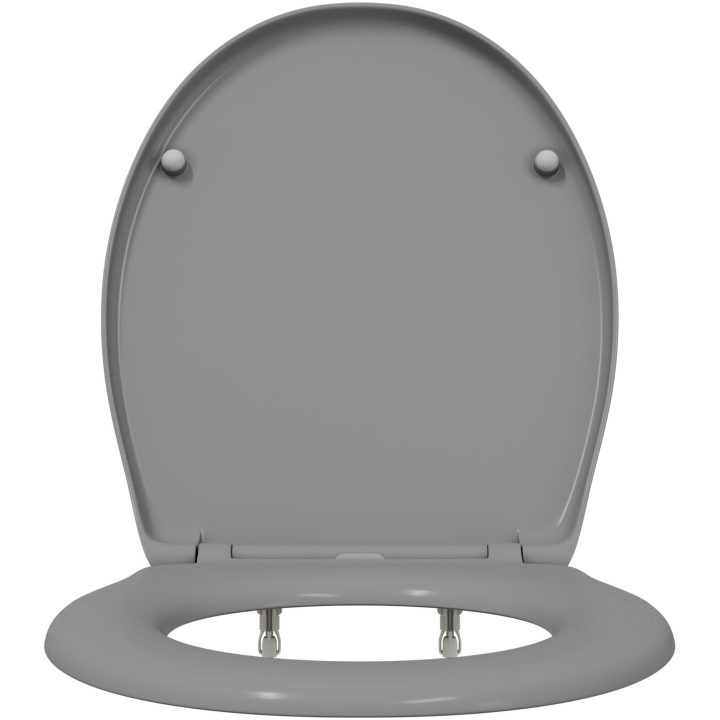 Snabblossande Toalettsits med Mjuk Stängning Duroplast Grå vidaXL 37 x 45 x 4 cm – bild 6