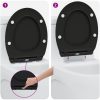 Snabbspärr Toalettlock med Mjuk Stängning Duroplast Svart vidaXL 45,5 x 37,5 x 3,8 cm – miniatyr 11