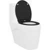 Snabbspärr Toalettlock med Mjuk Stängning Duroplast Svart vidaXL 45,5 x 37,5 x 3,8 cm – miniatyr 3