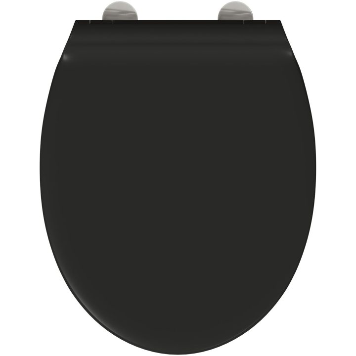 Snabbspärr Toalettlock med Mjuk Stängning Duroplast Svart vidaXL 45,5 x 37,5 x 3,8 cm – bild 7