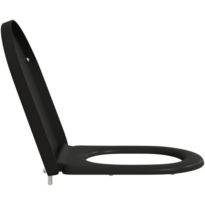 Snabbt Frigörande Toalettsits med Mjukt Stängande Duroplast Svart vidaXL 46 x 36 x 4.3 cm – bild 6