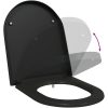 Snabbt Frigörande Toalettsits med Mjukt Stängande Duroplast Svart vidaXL 46 x 36 x 4.3 cm – miniatyr 10