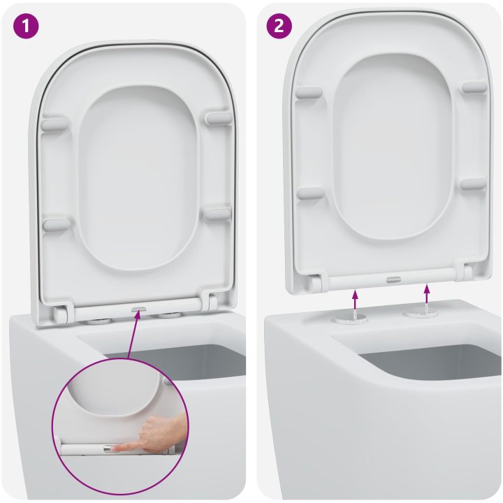 Snabbt l Release Toalettlock med Soft Close Duroplast Vit vidaXL 35 x 44,8 x 3,6 cm – bild 11