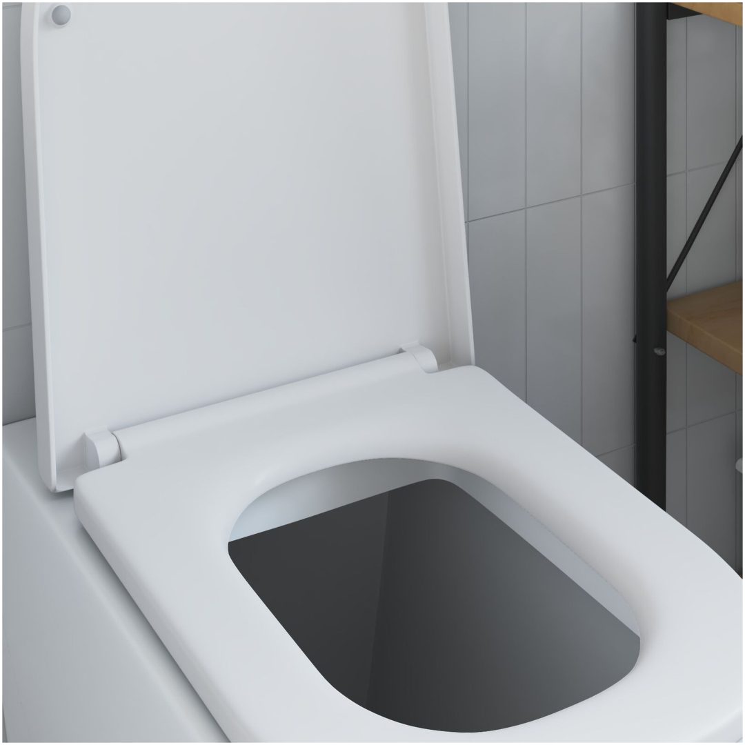 Snabbt l Release Toalettlock med Soft Close Duroplast Vit vidaXL 35 x 44,8 x 3,6 cm – bild 4