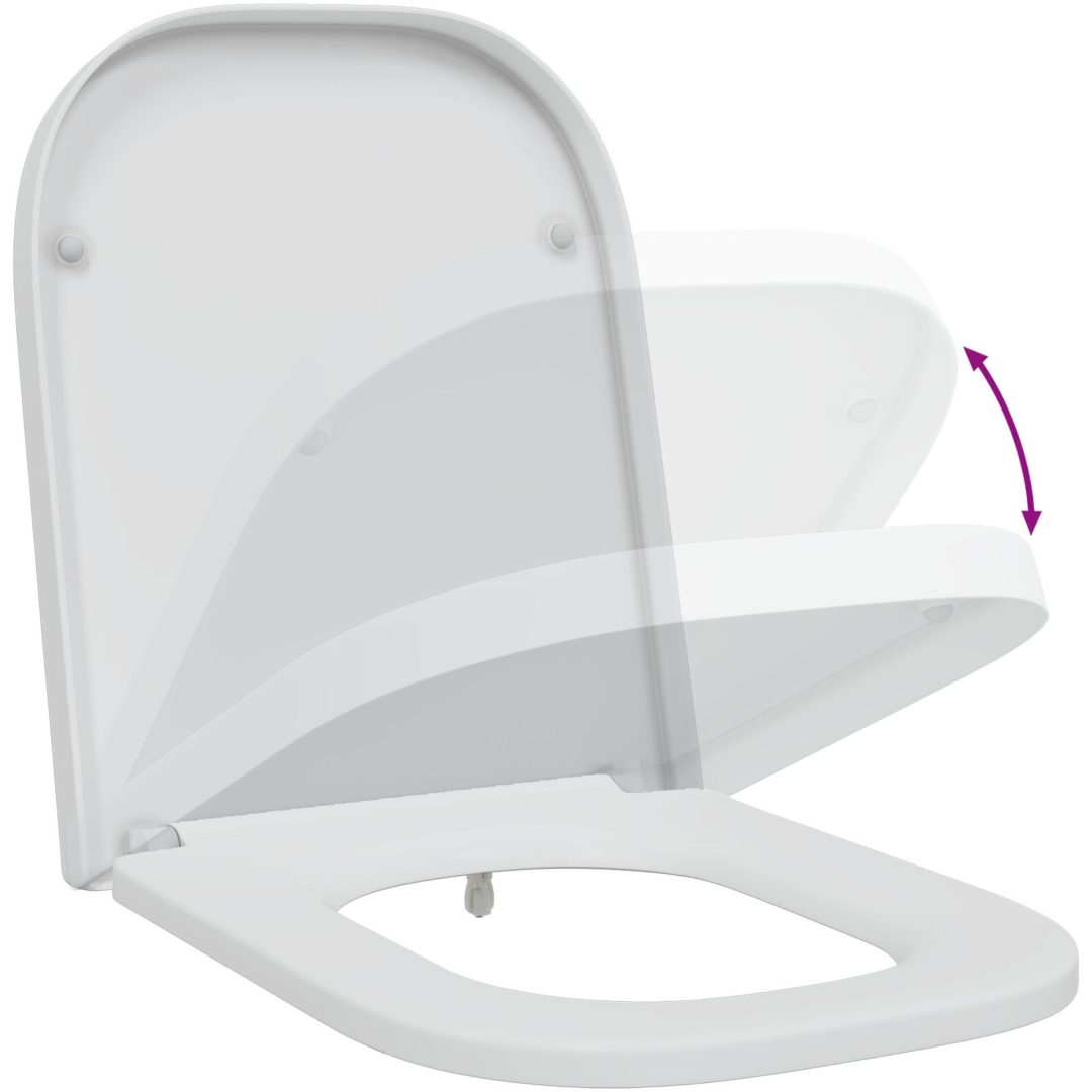Snabbt l Release Toalettlock med Soft Close Duroplast Vit vidaXL 35 x 44,8 x 3,6 cm – bild 10