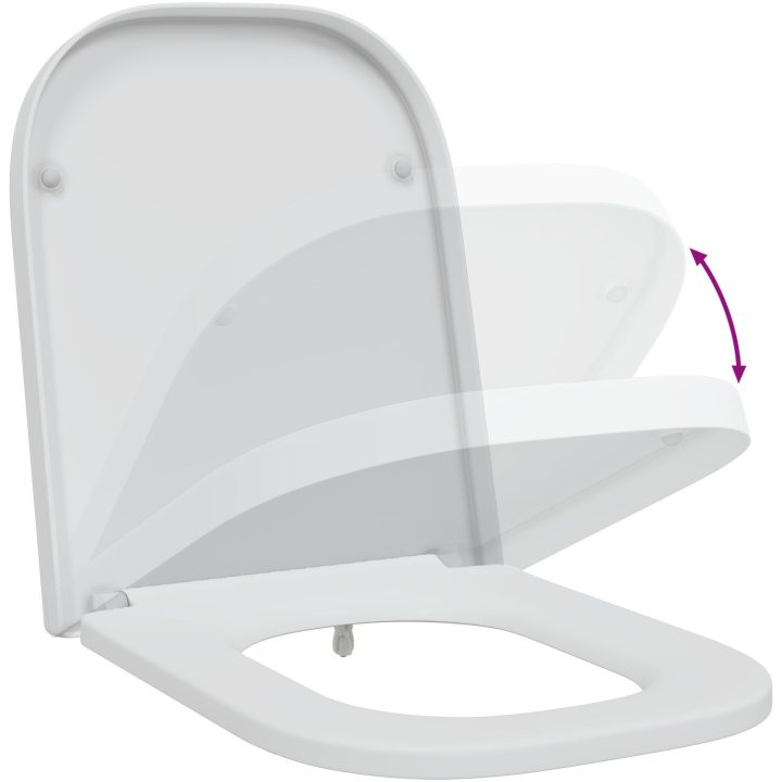 Snabbt l Release Toalettlock med Soft Close Duroplast Vit vidaXL 35 x 44,8 x 3,6 cm – bild 10