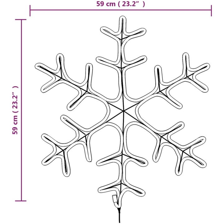 Snöflinga ljusslinga med 144 LED varmvit vidaXL 59 x 59 cm – bild 6